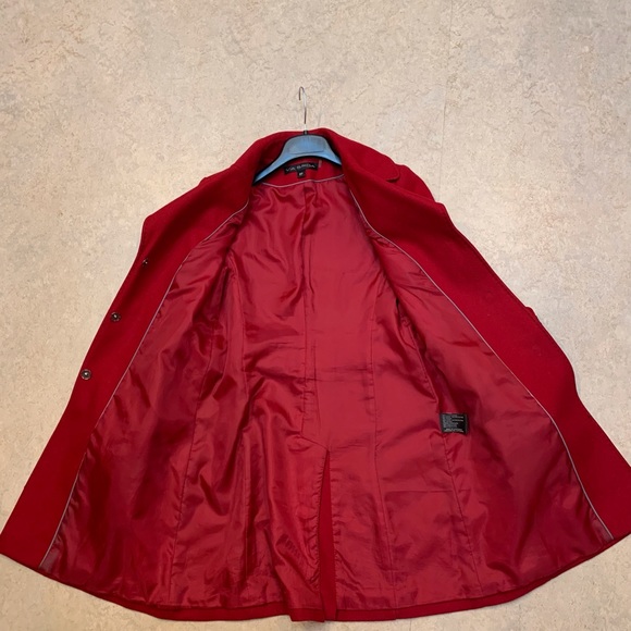 No longer for sale.  Red wool blend coat. Petite size 6.  Excellent condition - Picture 3 of 5